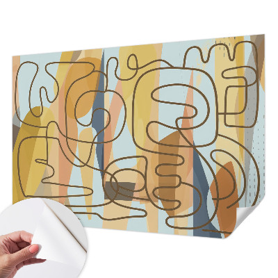 3D photo wallpaper mural with an abstract shapes design