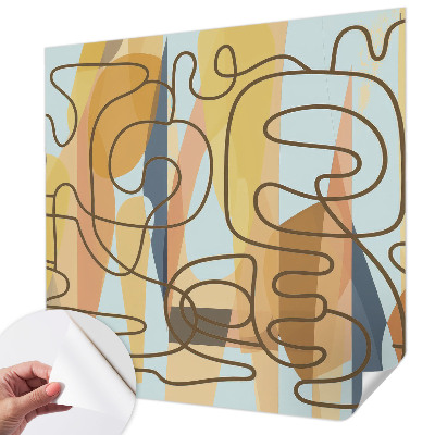 3D photo wallpaper mural with an abstract shapes design