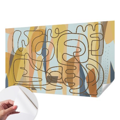 3D photo wallpaper mural with an abstract shapes design
