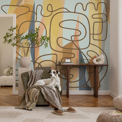 3D photo wallpaper mural with an abstract shapes design