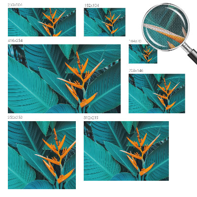 Nursery wall mural with a leafy floral design