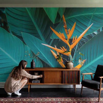 Nursery wall mural Leafy flowers