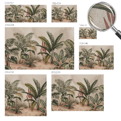 Peel and stick wallpaper mural with a plant motif