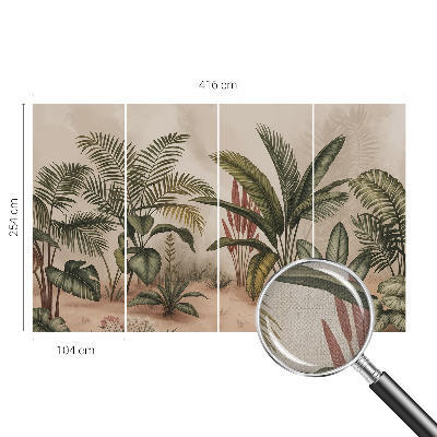 Peel and stick wallpaper mural with a plant motif