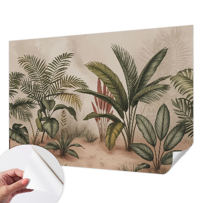 Peel and stick wallpaper mural with a plant motif