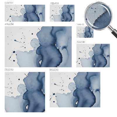 Children's wall mural with navy blue splash pattern