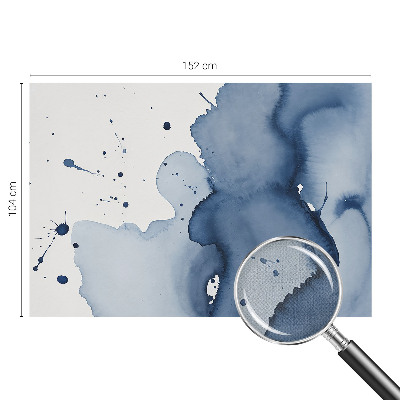 Children's wall mural with navy blue splash pattern