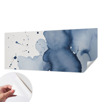 Children's wall mural with navy blue splash pattern