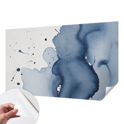 Children's wall mural with navy blue splash pattern