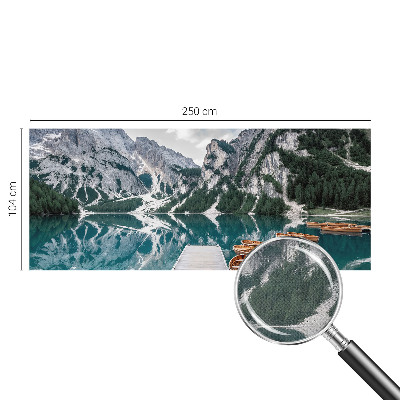 Peel and stick wall mural with a mountain panorama design