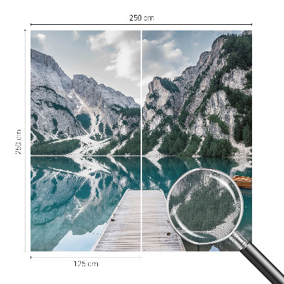 Peel and stick wall mural with a mountain panorama design
