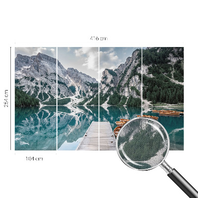 Peel and stick wall mural with a mountain panorama design