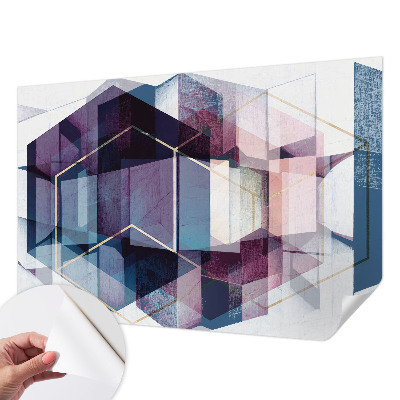 Self-adhesive photo wallpaper with a geometric cubes pattern
