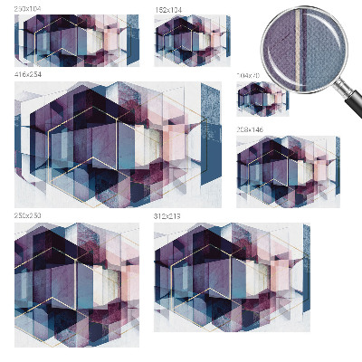 Self-adhesive photo wallpaper with a geometric cubes pattern