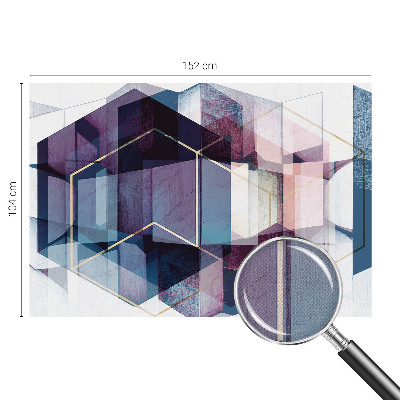 Self-adhesive photo wallpaper with a geometric cubes pattern