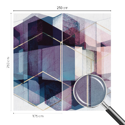 Self-adhesive photo wallpaper with a geometric cubes pattern