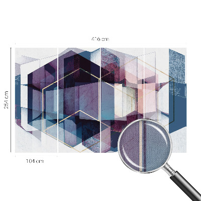 Self-adhesive photo wallpaper with a geometric cubes pattern