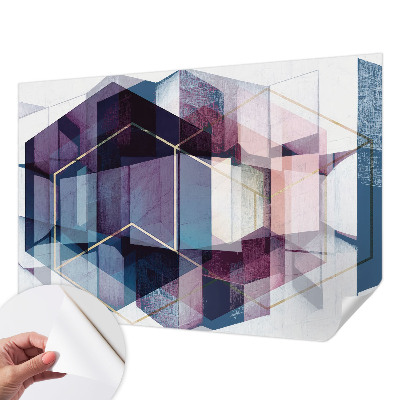 Self-adhesive photo wallpaper with a geometric cubes pattern
