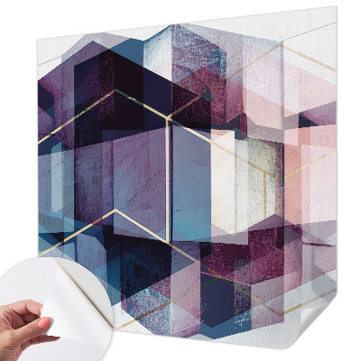 Self-adhesive photo wallpaper with a geometric cubes pattern