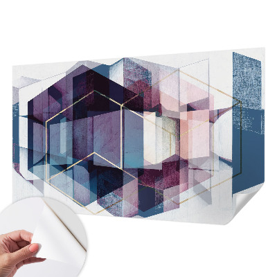 Self-adhesive photo wallpaper with a geometric cubes pattern