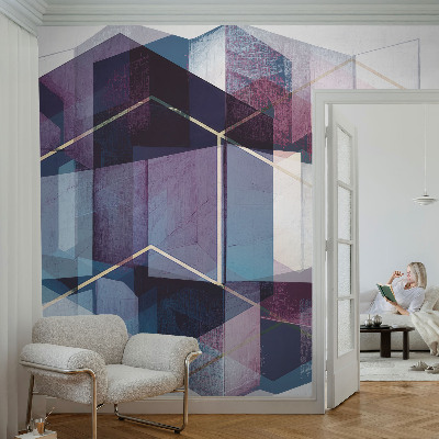 Self-adhesive photo wallpaper with a geometric cubes pattern
