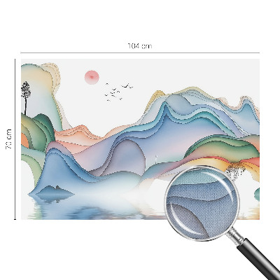 Self-adhesive wall mural with a dream landscape motif