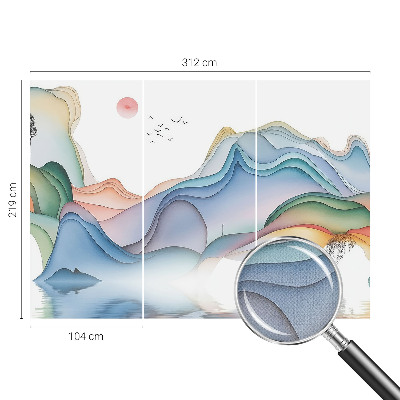 Self-adhesive wall mural with a dream landscape motif