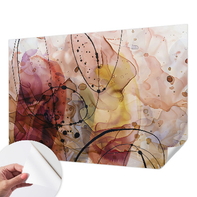 Removable wall mural wallpaper with an abstract harmony design