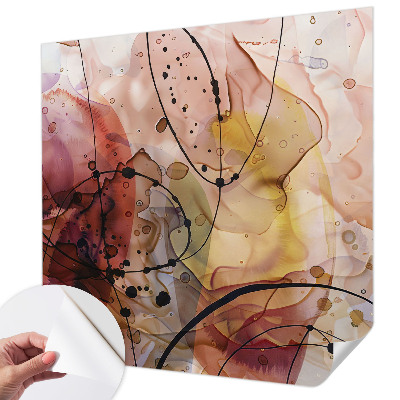 Removable wall mural wallpaper with an abstract harmony design