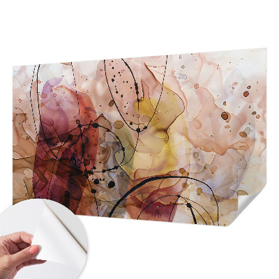 Removable wall mural wallpaper with an abstract harmony design
