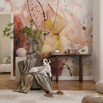 Removable wall mural wallpaper with an abstract harmony design