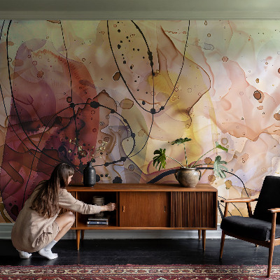Removable wall mural wallpaper with an abstract harmony design