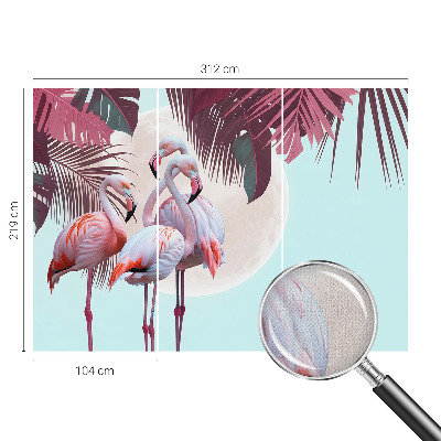 Removable wall mural with an exotic birds pattern
