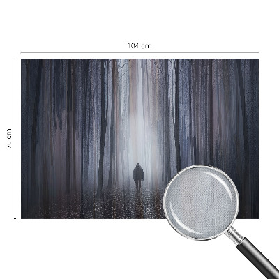 Stick-on wall mural with a forest silence design
