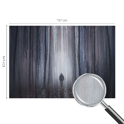 Stick-on wall mural with a forest silence design