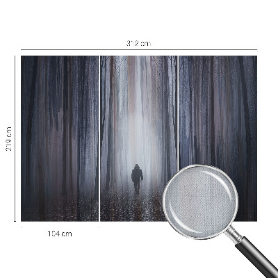 Stick-on wall mural with a forest silence design