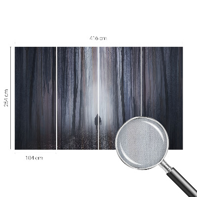 Stick-on wall mural with a forest silence design