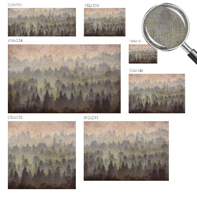 Peel and stick wall mural for bedroom with a misty forest design