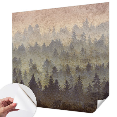 Peel and stick wall mural for bedroom Forest fog