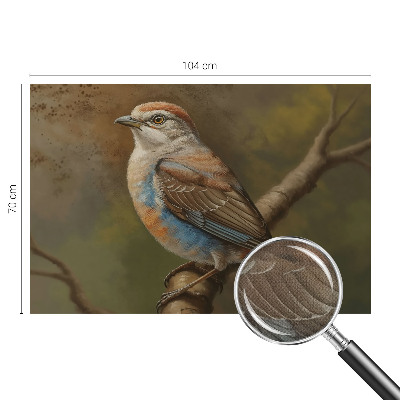 Peel and stick wall mural for living room featuring a bird portrait