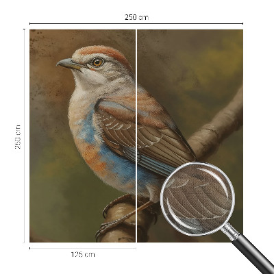 Peel and stick wall mural for living room Bird portrait