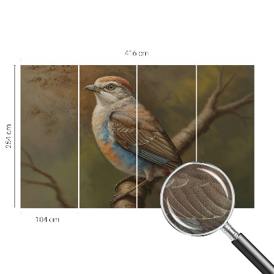 Peel and stick wall mural for living room Bird portrait