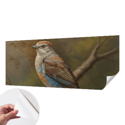 Peel and stick wall mural for living room featuring a bird portrait
