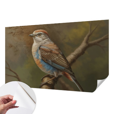 Peel and stick wall mural for living room Bird portrait