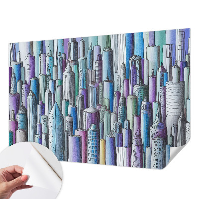 Peel and stick wall mural for kids' room City skyscrapers