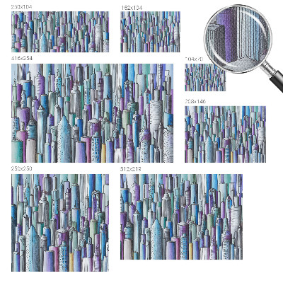 Peel and stick wall mural for kids' room City skyscrapers