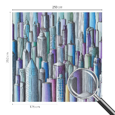 Peel and stick wall mural for kids' room City skyscrapers