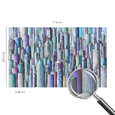 Peel and stick wall mural for kids' room City skyscrapers