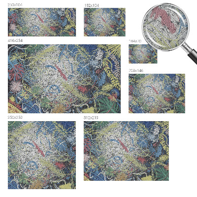 Nursery wall mural with a pattern of plant swirls