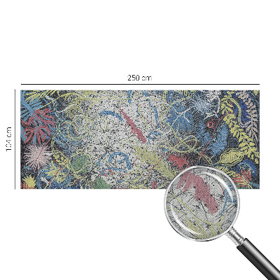 Nursery wall mural with a pattern of plant swirls
